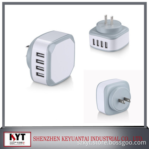Mobile phone accessories interchangeable adapter 22.5w 5V/4.5A 4-port usb adapter universal plug adapter CE,Rohs,Fcc,SAA,KC